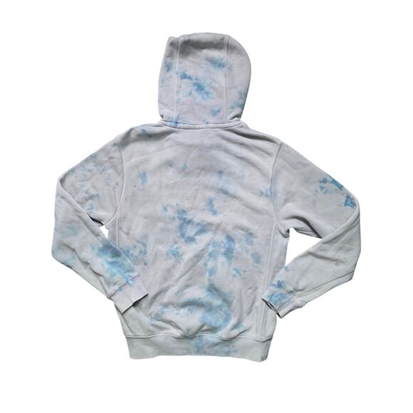 Nike Washed Out Tie Dyed Hoodie Women XS Light Blue White Cotton - Picture 4 of 9